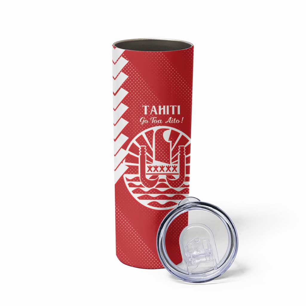 Custom Tahiti Football Skinny Tumbler Go Toa Aito LT14 - Polynesian Pride