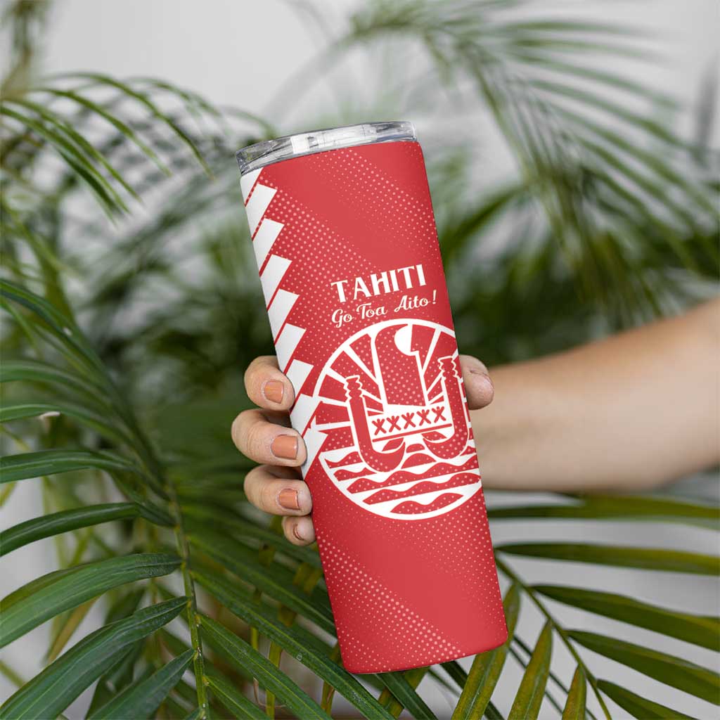 Custom Tahiti Football Skinny Tumbler Go Toa Aito LT14 - Polynesian Pride