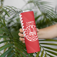 Custom Tahiti Football Skinny Tumbler Go Toa Aito LT14 - Polynesian Pride