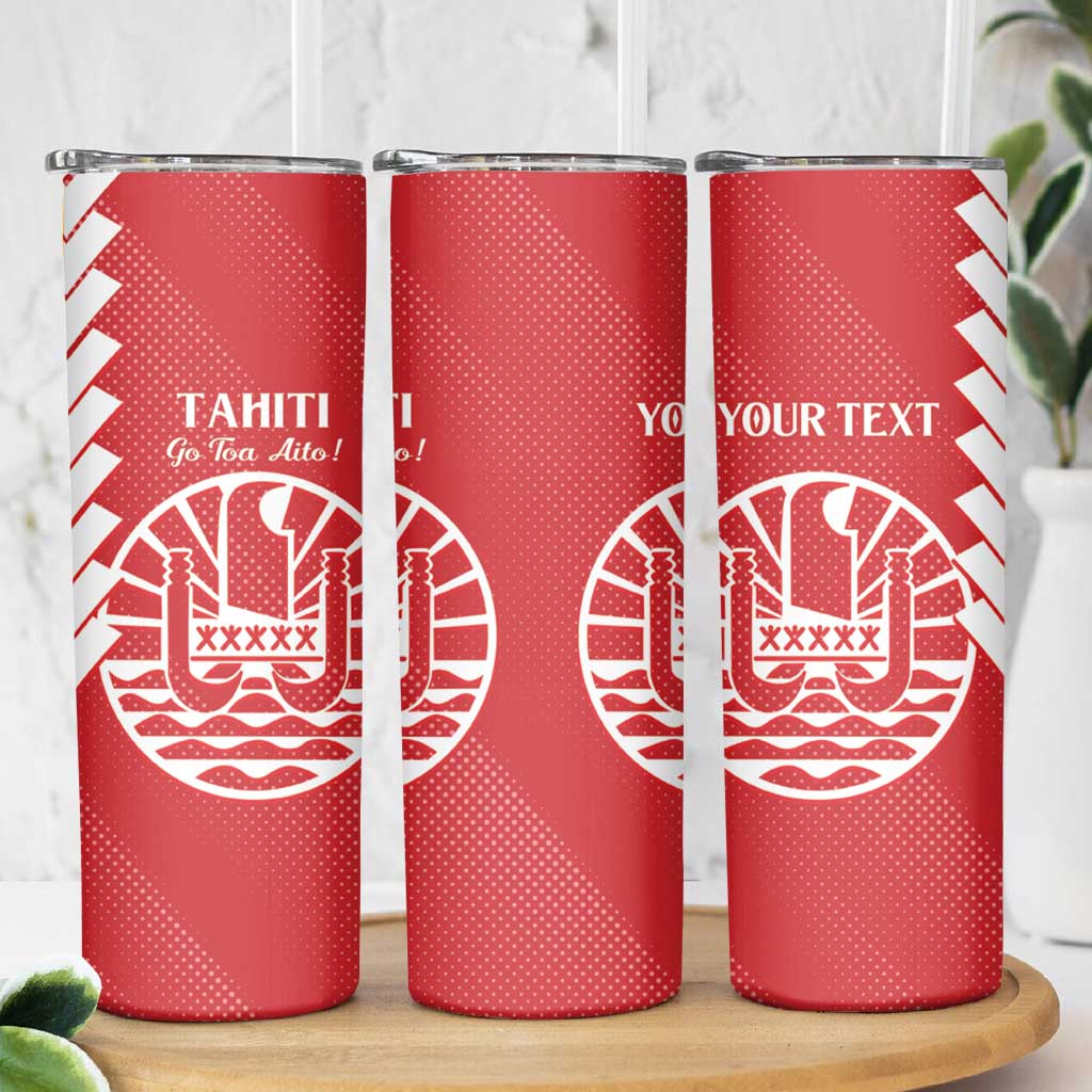 Custom Tahiti Football Skinny Tumbler Go Toa Aito LT14 - Polynesian Pride