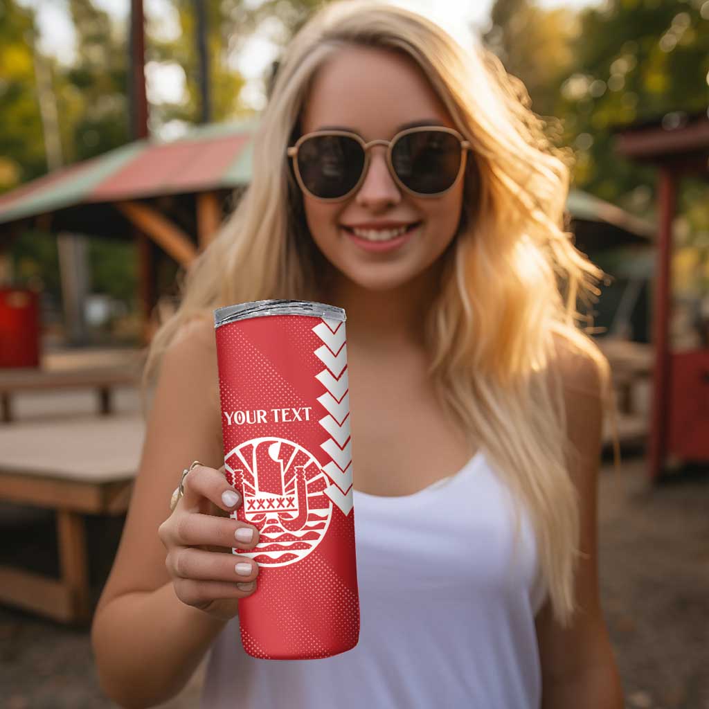 Custom Tahiti Football Skinny Tumbler Go Toa Aito LT14 - Polynesian Pride
