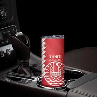 Custom Tahiti Football Skinny Tumbler Go Toa Aito LT14 - Polynesian Pride