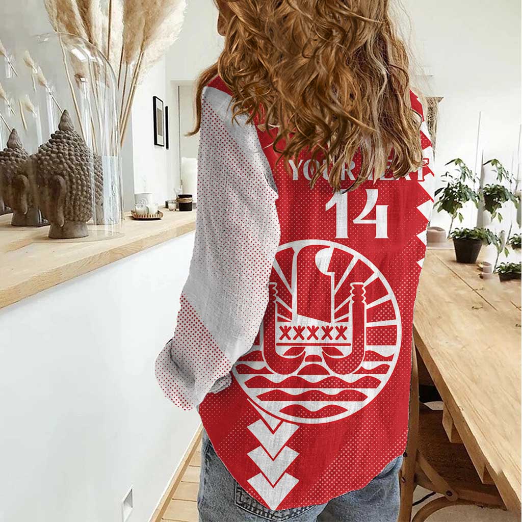 Custom Tahiti Football Women Casual Shirt Go Toa Aito LT14 - Polynesian Pride