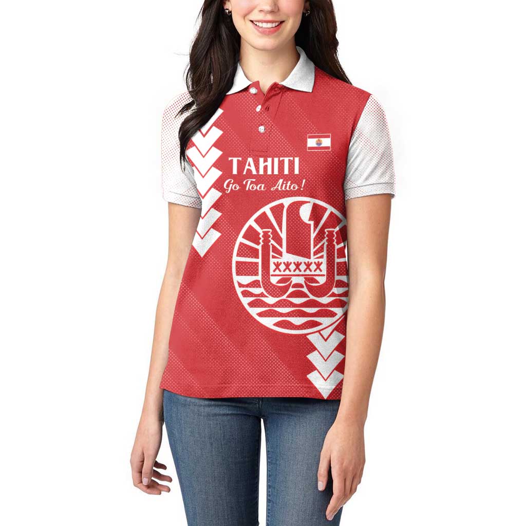 Custom Tahiti Football Women Polo Shirt Go Toa Aito LT14 - Polynesian Pride