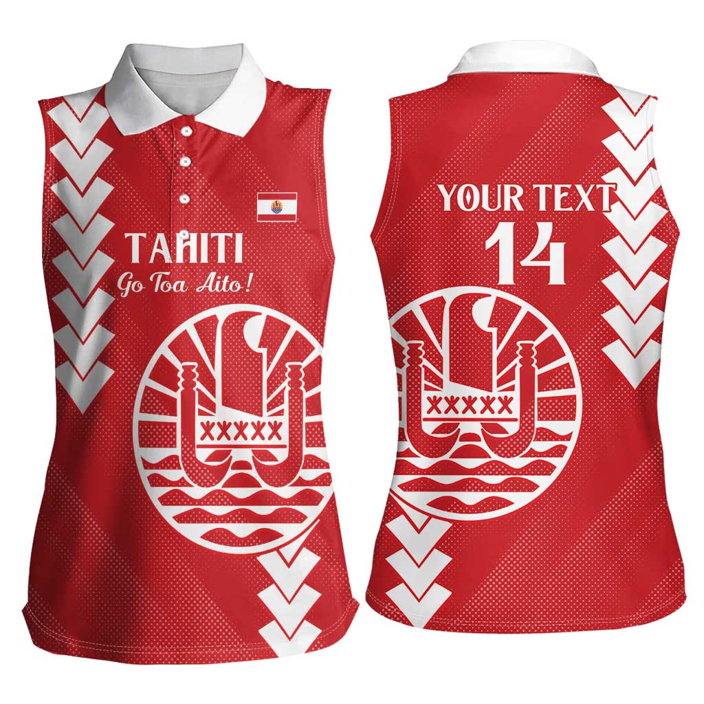 Custom Tahiti Football Women Sleeveless Polo Shirt Go Toa Aito LT14 - Polynesian Pride