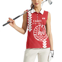 Custom Tahiti Football Women Sleeveless Polo Shirt Go Toa Aito LT14 - Polynesian Pride