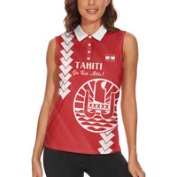 Custom Tahiti Football Women Sleeveless Polo Shirt Go Toa Aito LT14 - Polynesian Pride