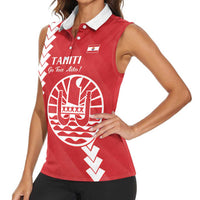 Custom Tahiti Football Women Sleeveless Polo Shirt Go Toa Aito LT14 - Polynesian Pride