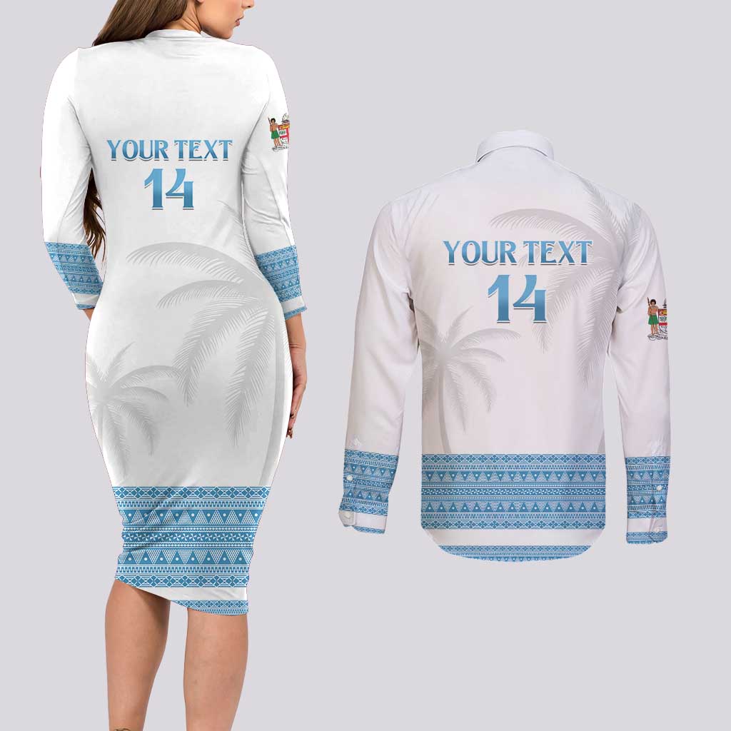Custom Fiji Tapa Football Couples Matching Long Sleeve Bodycon Dress and Long Sleeve Button Shirt Go Bula Boy! LT14 - Polynesian Pride
