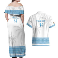 Custom Fiji Tapa Football Couples Matching Off Shoulder Maxi Dress and Hawaiian Shirt Go Bula Boy! LT14 - Polynesian Pride