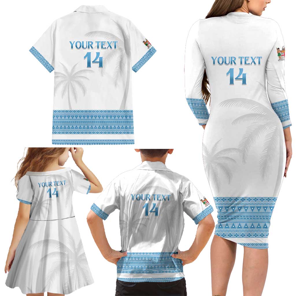 Custom Fiji Tapa Football Family Matching Long Sleeve Bodycon Dress and Hawaiian Shirt Go Bula Boy! LT14 - Polynesian Pride