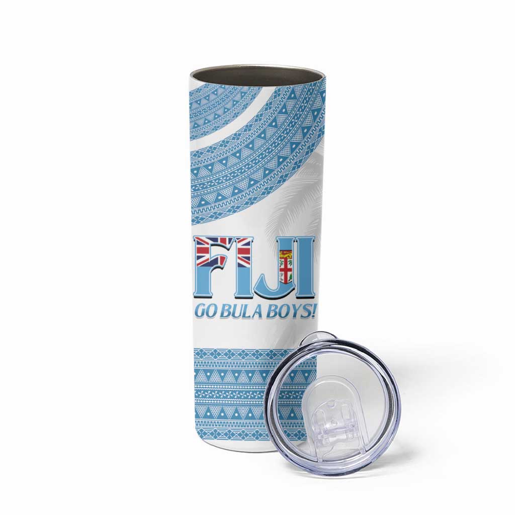 Custom Fiji Tapa Football Skinny Tumbler Go Bula Boy! LT14 - Polynesian Pride