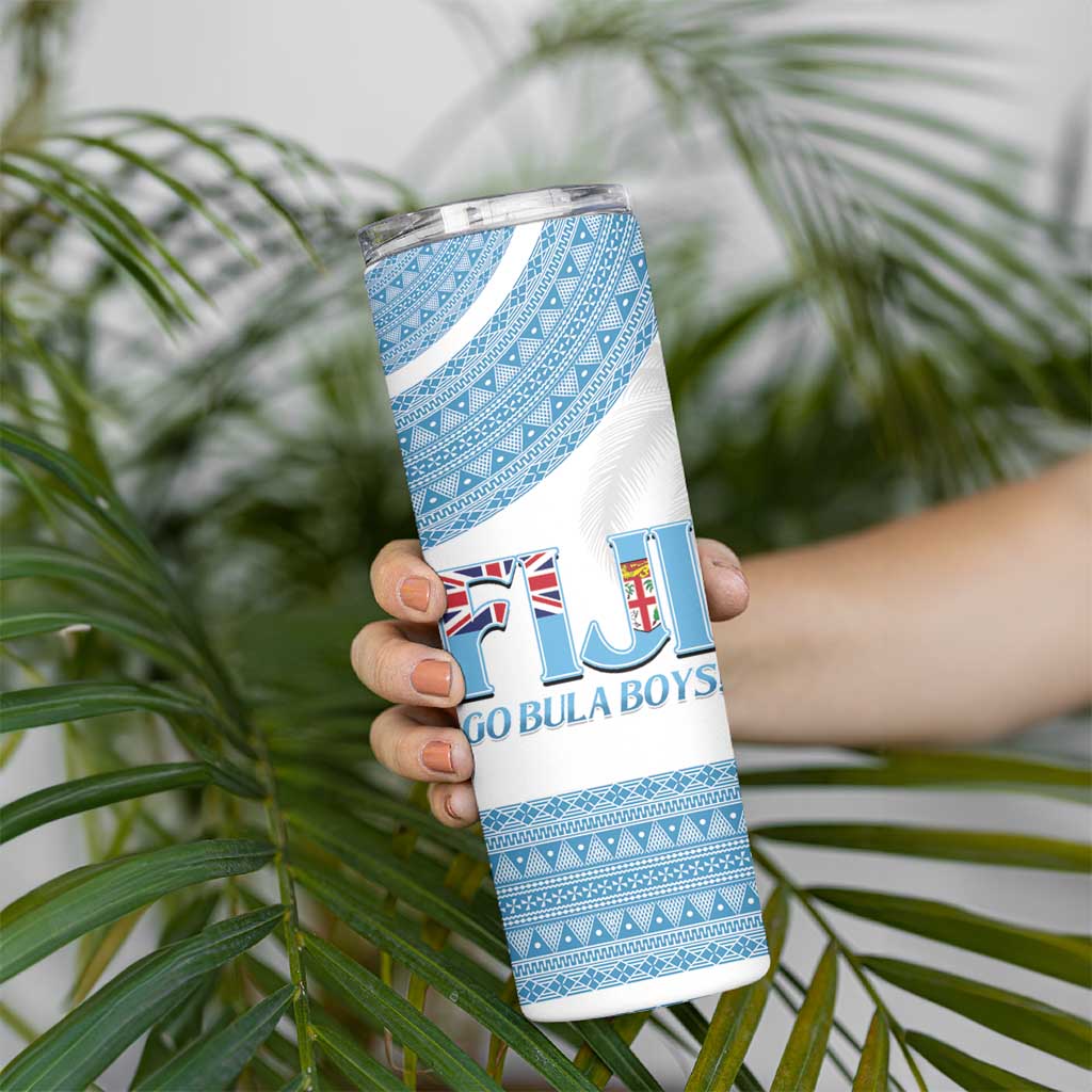 Custom Fiji Tapa Football Skinny Tumbler Go Bula Boy! LT14 - Polynesian Pride