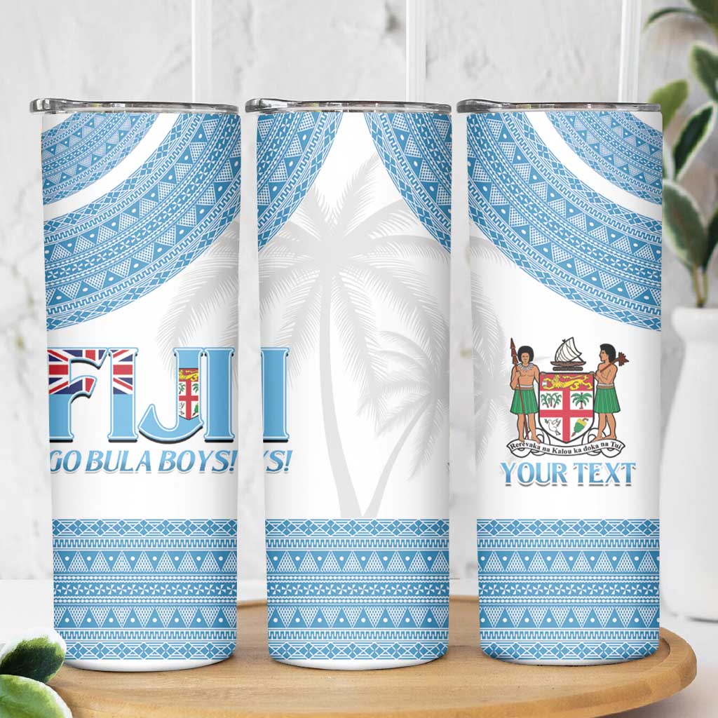 Custom Fiji Tapa Football Skinny Tumbler Go Bula Boy! LT14 - Polynesian Pride