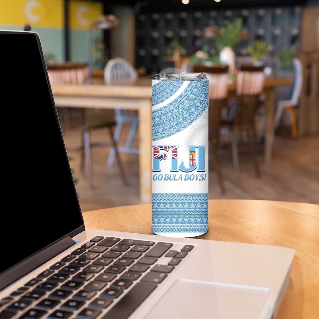 Custom Fiji Tapa Football Skinny Tumbler Go Bula Boy! LT14 - Polynesian Pride
