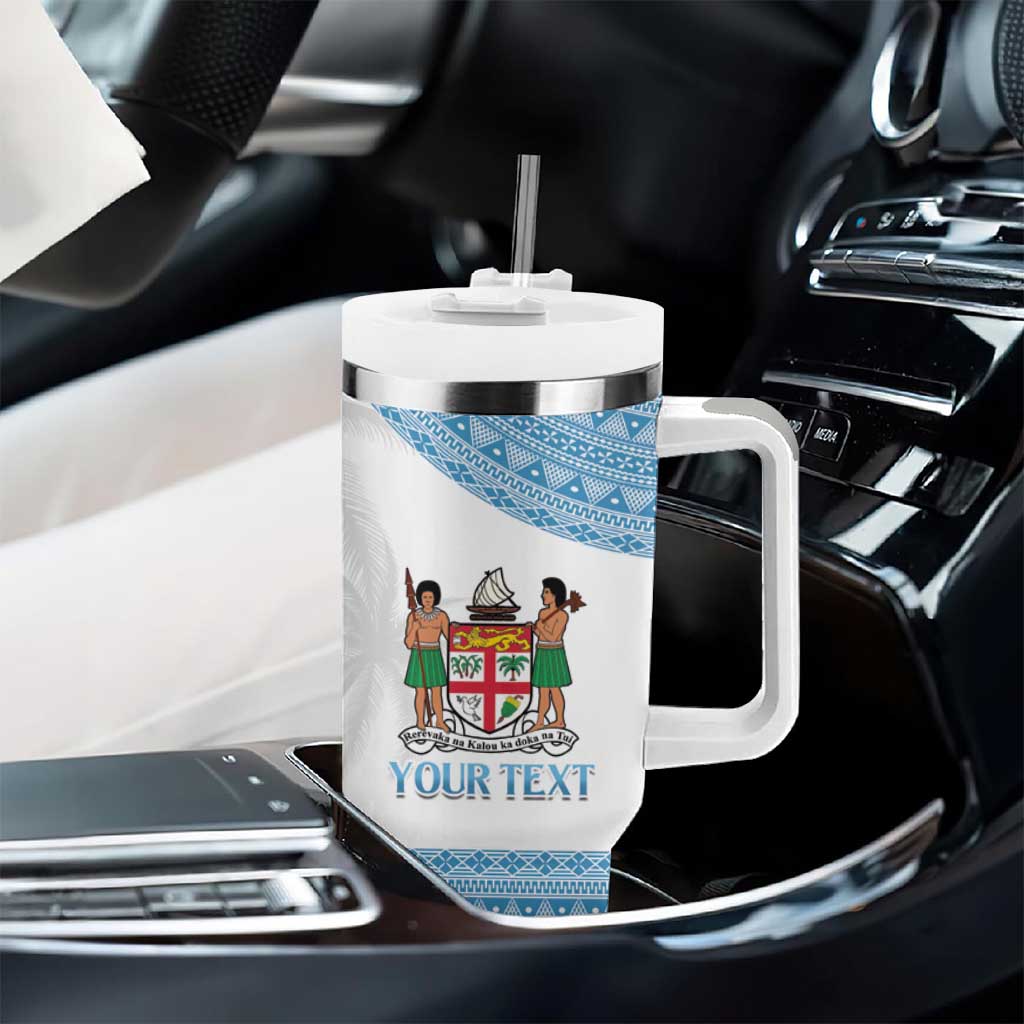 Custom Fiji Tapa Football Tumbler With Handle Go Bula Boy!