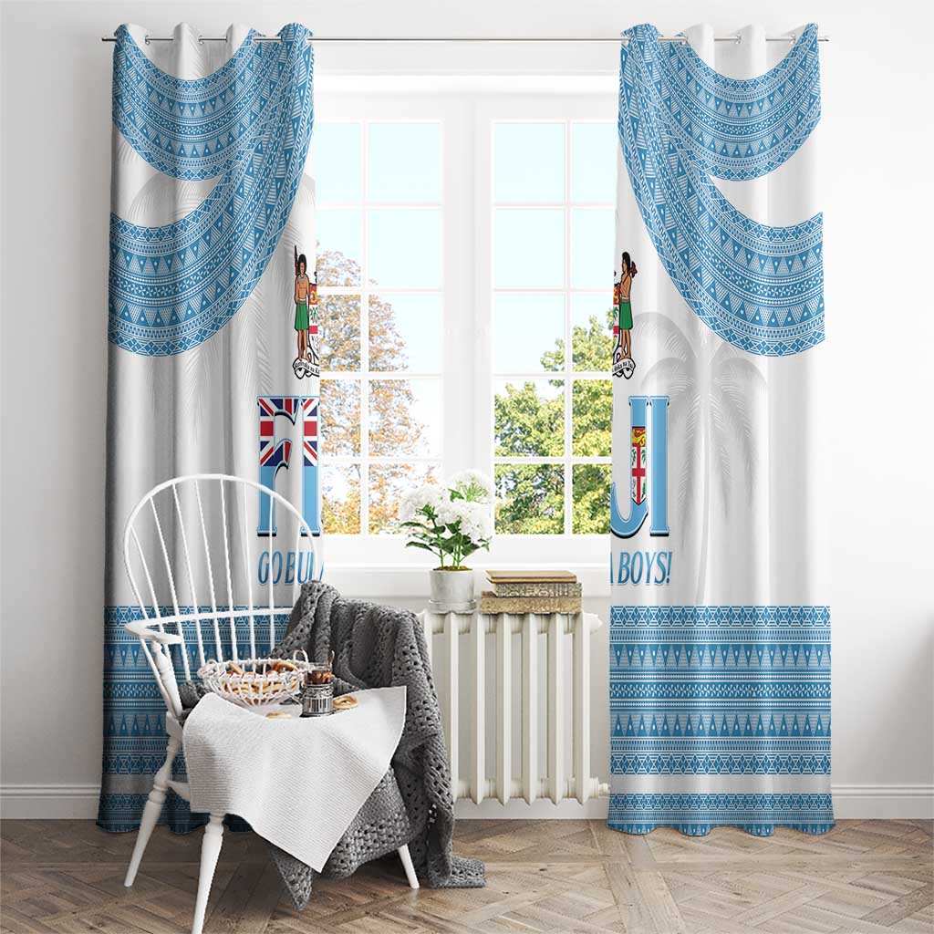 Custom Fiji Tapa Football Window Curtain Go Bula Boy!