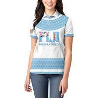 Custom Fiji Tapa Football Women Polo Shirt Go Bula Boy! LT14 - Polynesian Pride
