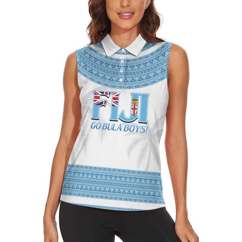 Custom Fiji Tapa Football Women Sleeveless Polo Shirt Go Bula Boy! LT14 - Polynesian Pride