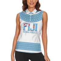 Custom Fiji Tapa Football Women Sleeveless Polo Shirt Go Bula Boy! LT14 - Polynesian Pride