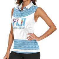 Custom Fiji Tapa Football Women Sleeveless Polo Shirt Go Bula Boy! LT14 - Polynesian Pride