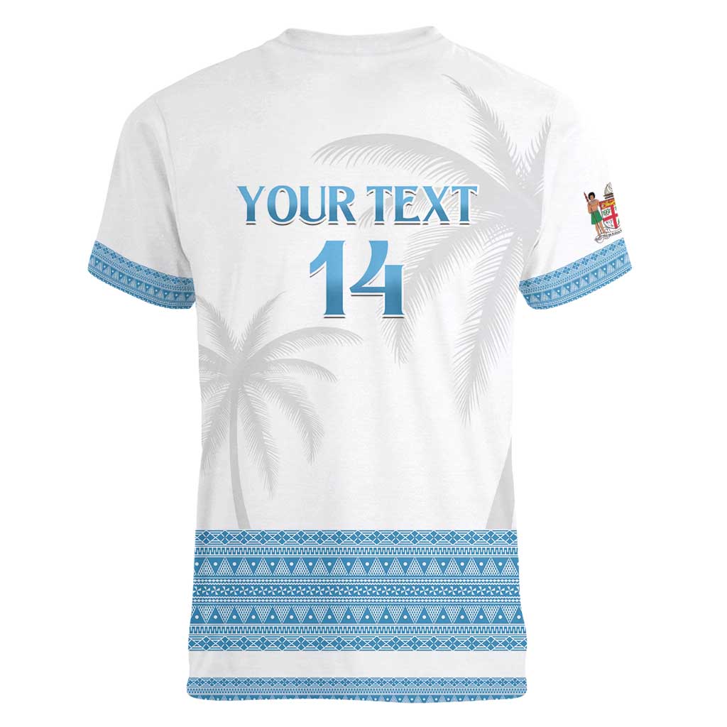 Custom Fiji Tapa Football Women V-Neck T-Shirt Go Bula Boy! LT14 - Polynesian Pride