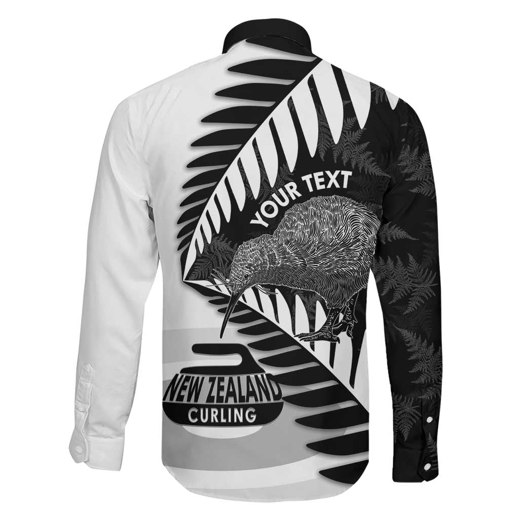 New Zealand Silver Fern Curling Personalised Family Matching Summer Maxi Dress and Hawaiian Shirt Aotearoa Kiwi Ponga Black White Version LT14 - Polynesian Pride