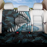 New Zealand Silver Fern Curling Personalised Back Car Seat Cover Aotearoa Kiwi Ponga Paua Shell Version - Polynesian Pride
