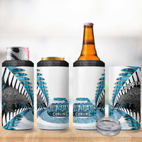 New Zealand Silver Fern Curling Personalised 4 in 1 Can Cooler Tumbler Aotearoa Kiwi Ponga Paua Shell Version LT14 - Polynesian Pride