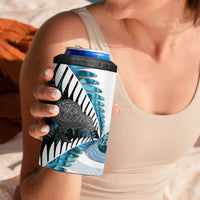 New Zealand Silver Fern Curling Personalised 4 in 1 Can Cooler Tumbler Aotearoa Kiwi Ponga Paua Shell Version LT14 - Polynesian Pride