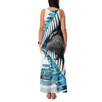 New Zealand Silver Fern Curling Personalised Family Matching Tank Maxi Dress and Hawaiian Shirt Aotearoa Kiwi Ponga Paua Shell Version LT14 - Polynesian Pride