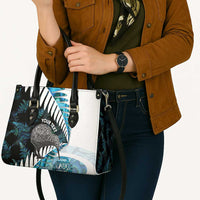 New Zealand Silver Fern Curling Personalised Leather Bag Aotearoa Kiwi Ponga Paua Shell Version LT14 - Polynesian Pride