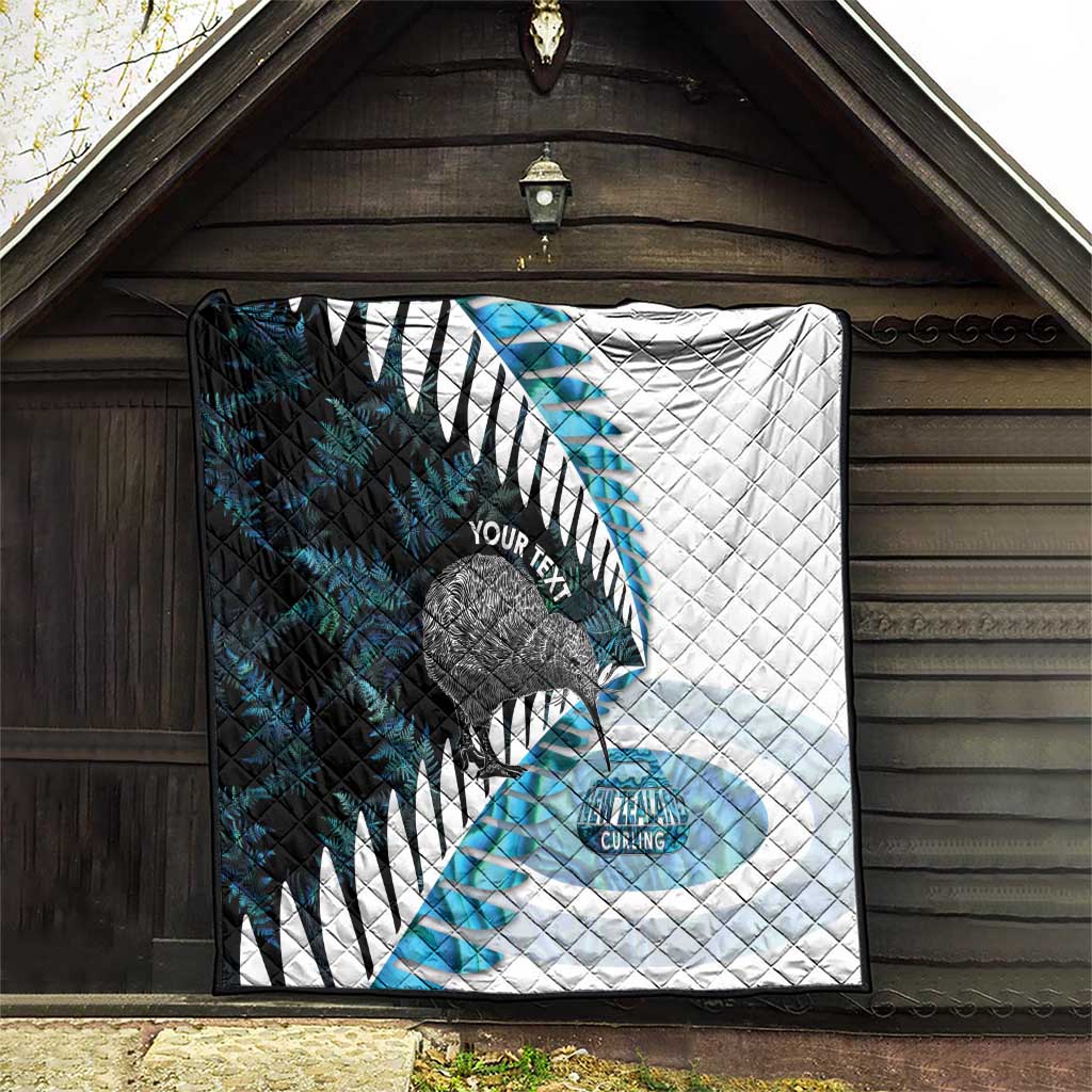 New Zealand Silver Fern Curling Personalised Quilt Aotearoa Kiwi Ponga Paua Shell Version LT14 - Polynesian Pride