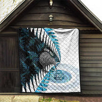 New Zealand Silver Fern Curling Personalised Quilt Aotearoa Kiwi Ponga Paua Shell Version LT14 - Polynesian Pride
