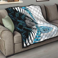 New Zealand Silver Fern Curling Personalised Quilt Aotearoa Kiwi Ponga Paua Shell Version LT14 - Polynesian Pride