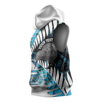 New Zealand Silver Fern Curling Personalised Sleeveless Hoodie Aotearoa Kiwi Ponga Paua Shell Version LT14 - Polynesian Pride