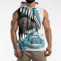 New Zealand Silver Fern Curling Personalised Sleeveless Hoodie Aotearoa Kiwi Ponga Paua Shell Version LT14 - Polynesian Pride