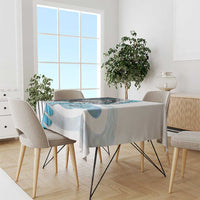New Zealand Silver Fern Curling Personalised Tablecloth Aotearoa Kiwi Ponga Paua Shell Version - Polynesian Pride