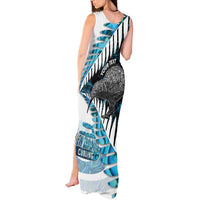 New Zealand Silver Fern Curling Personalised Tank Maxi Dress Aotearoa Kiwi Ponga Paua Shell Version LT14 - Polynesian Pride