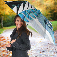 New Zealand Silver Fern Curling Personalised Umbrella Aotearoa Kiwi Ponga Paua Shell Version LT14 - Polynesian Pride