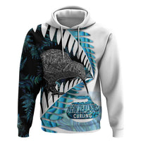 New Zealand Silver Fern Curling Personalised Zip Hoodie Aotearoa Kiwi Ponga Paua Shell Version - Polynesian Pride
