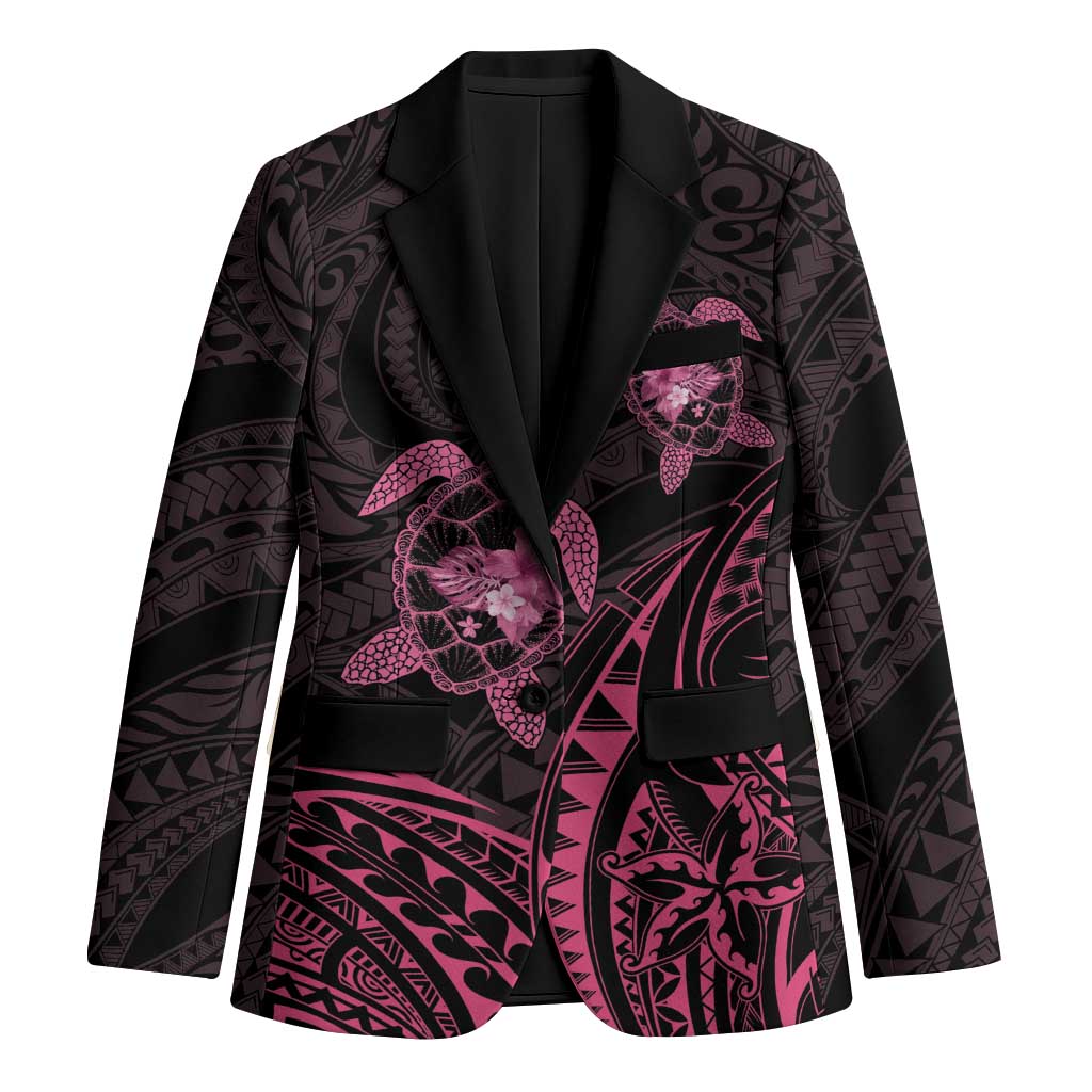 Pink Black Polynesia Floral Sea Turtle Blazer - Polynesian Pride