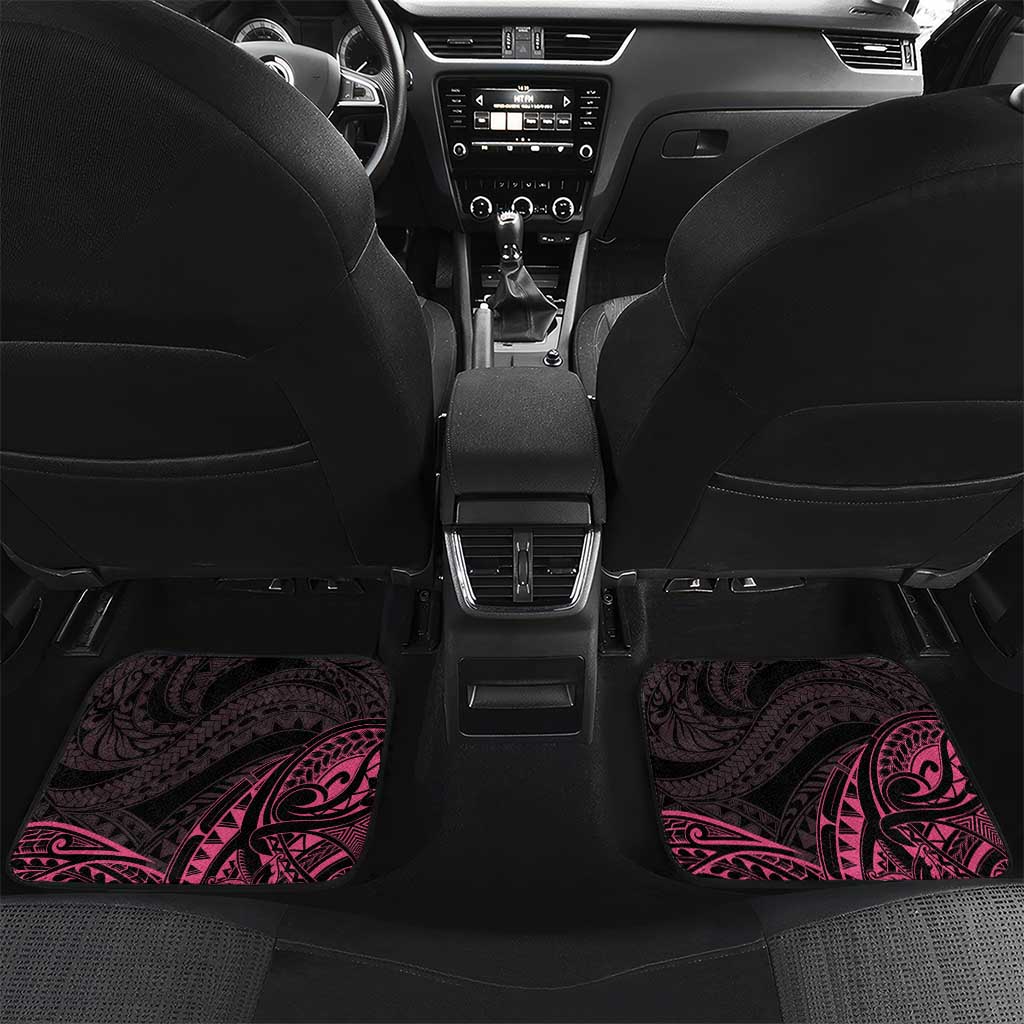 Pink Black Polynesia Floral Sea Turtle Car Mats - Polynesian Pride