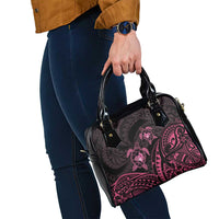 Pink Black Polynesia Floral Sea Turtle Shoulder Handbag - Polynesian Pride