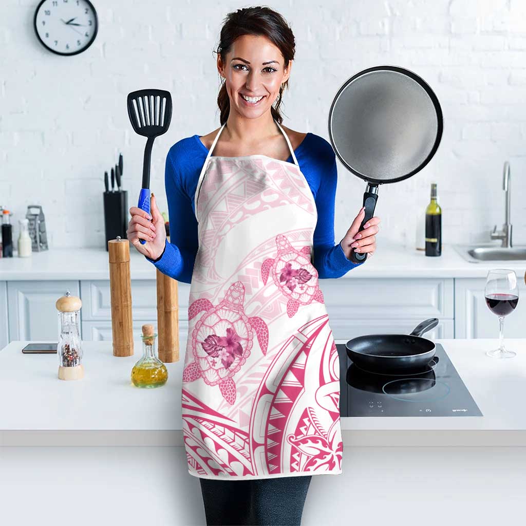 Pink White Polynesia Floral Sea Turtle Apron - Polynesian Pride