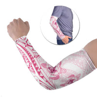 Pink White Polynesia Floral Sea Turtle Arm Sleeves - Polynesian Pride