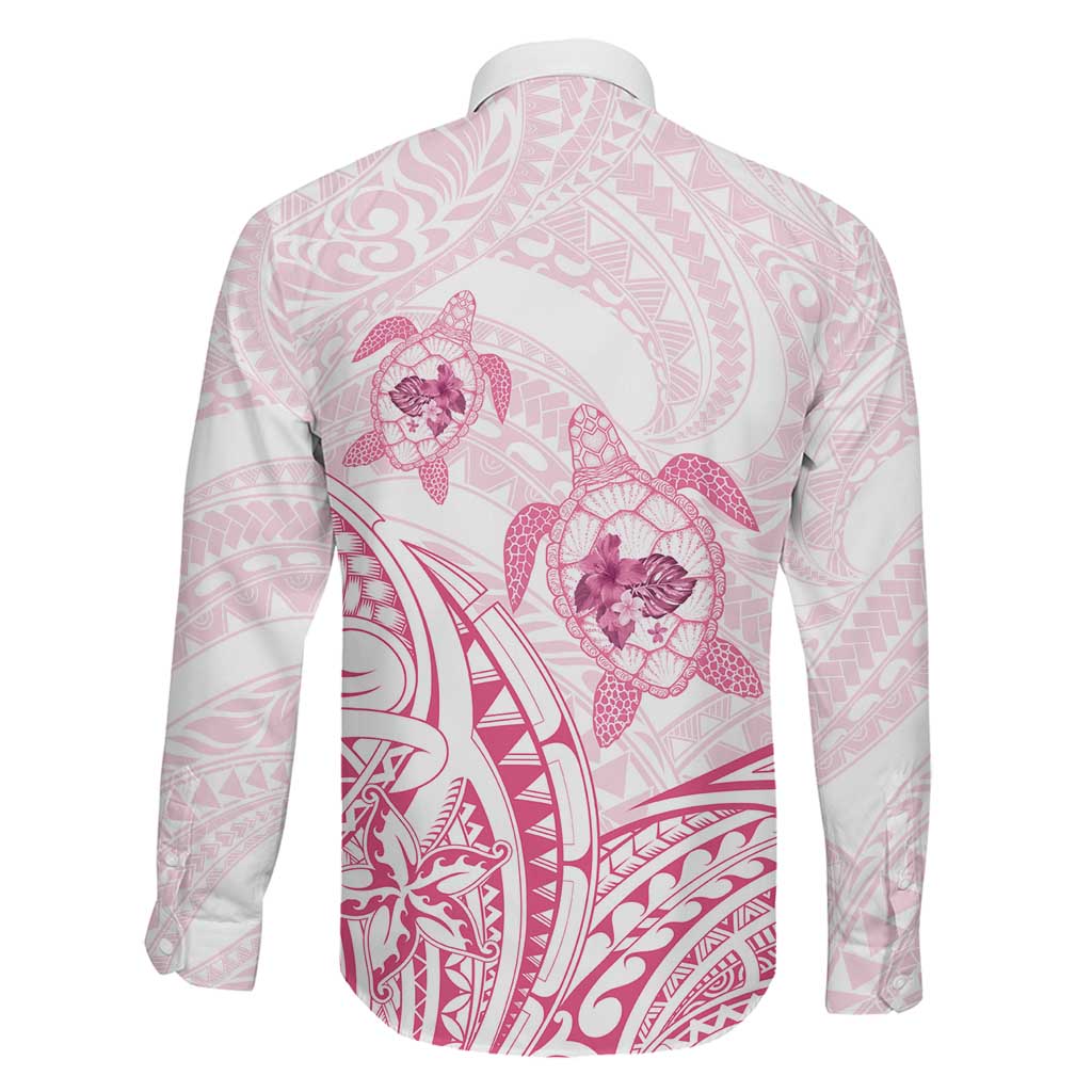 Pink White Polynesia Floral Sea Turtle Family Matching Mermaid Dress and Hawaiian Shirt LT14 - Polynesian Pride