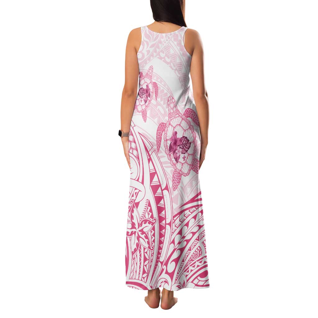 Pink White Polynesia Floral Sea Turtle Family Matching Tank Maxi Dress and Hawaiian Shirt LT14 - Polynesian Pride