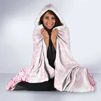 Pink White Polynesia Floral Sea Turtle Hooded Blanket - Polynesian Pride