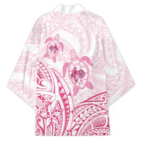 Pink White Polynesia Floral Sea Turtle Kimono - Polynesian Pride